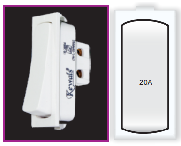 20A Round 1 Way Switch